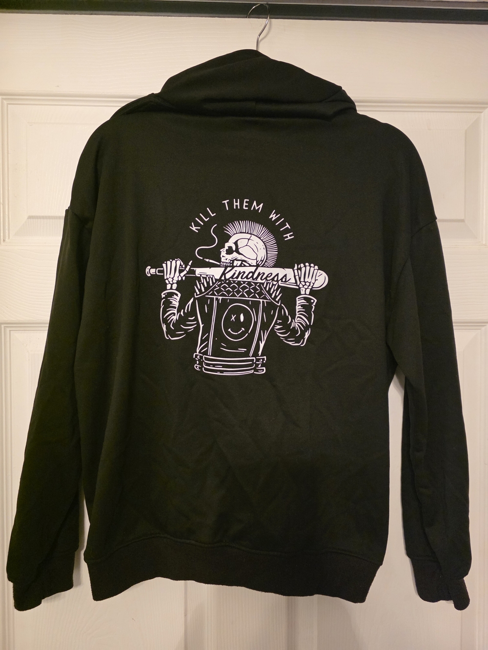 Men's Black Graphic Pullover Hoodie - Kill Them With Kindness